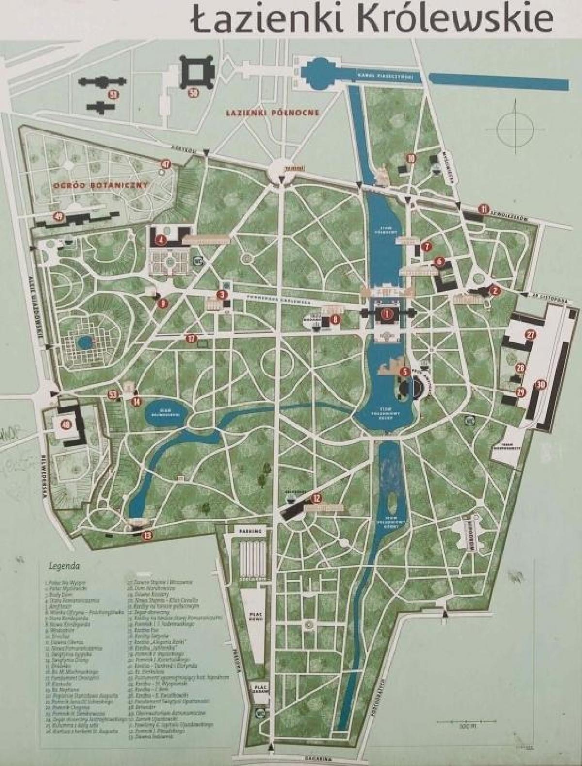 lazienki парк Варшав газрын зураг