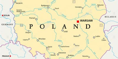 Варшав байршил дээр дэлхийн газрын зураг